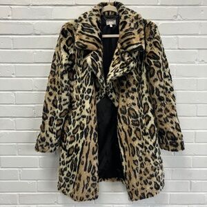 Milly leopard faux fur coat